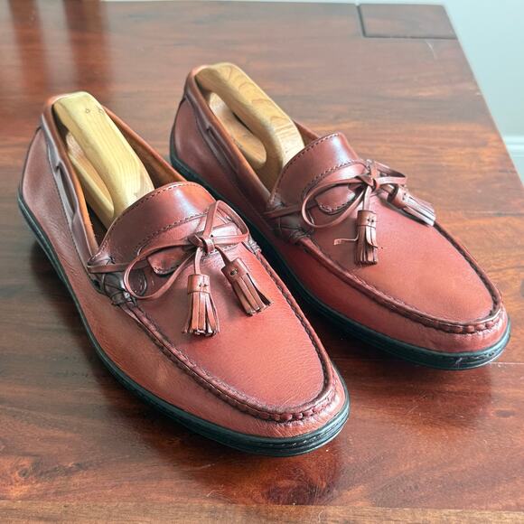 Allen Edmonds Cassell Tassel Loafers Men Sz 11.5 EE Brown Leather Slip On Shoes - Picture 1 of 10